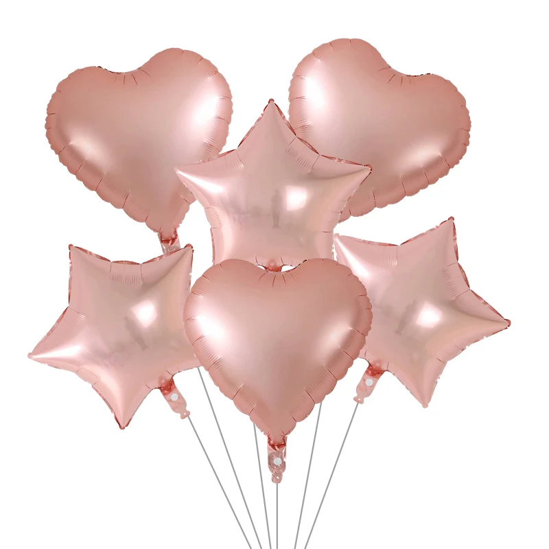 6 шт. Baby Shower воздушные Globos 18 дюймов звезда розового золота сердце гелий Фольга