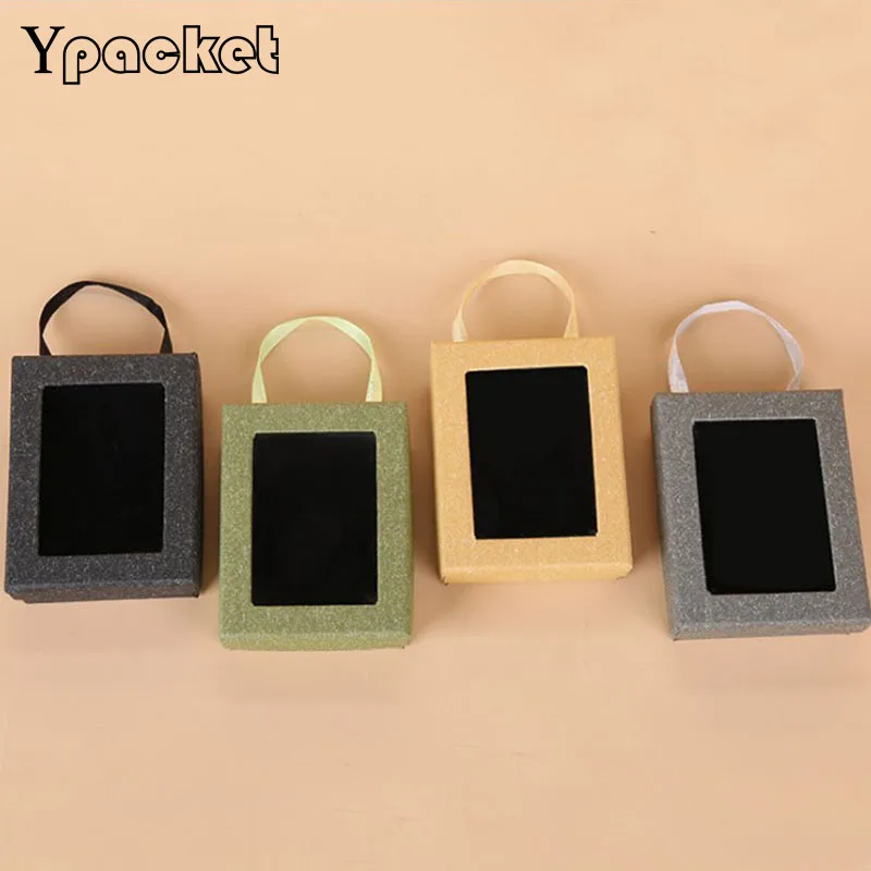 4Colors Transparent PVC Window Soap Boxes Kraft Paper Box Jewelry Open Handle Gift Packaging Wedding Favors Candy | Украшения и