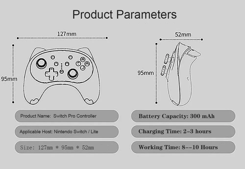 

Cute Cat Gamepad Wireless Bluetooth Game Remote Controller Joystick Double Vibration Console Game Pad For Switch Pro Switch Lite