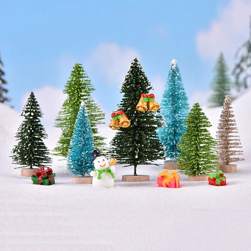 

2pcs 1/12 Dollhouse Miniature Christmas Tree DIY Decoration Small Pine Tree Mini Christmas Tree