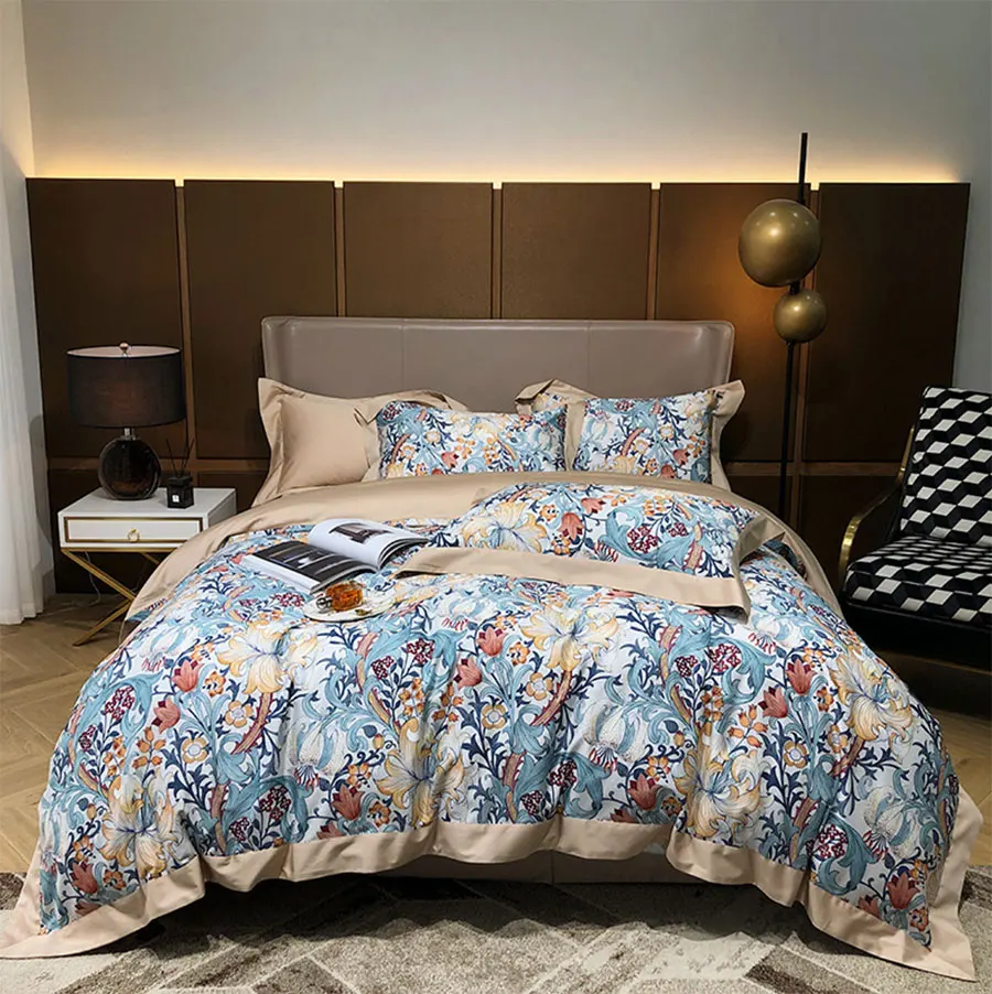 barato Flor Pastoral Conjunto De Cama Menina, Europeu Americano Do Vintage Algodão Completa Rainha Rei Casa Têxtil Folha Fronha Colcha Capa