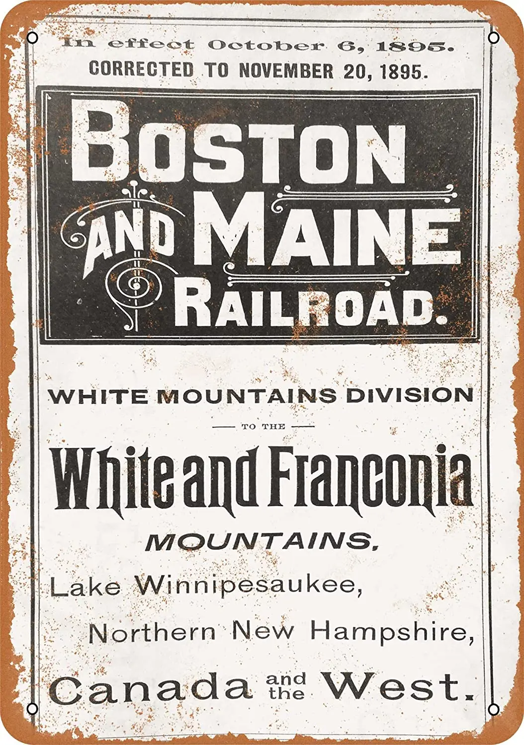 

WallColor 8*12 Metal Sign 895 Boston and Maine Railroad Vintage Look