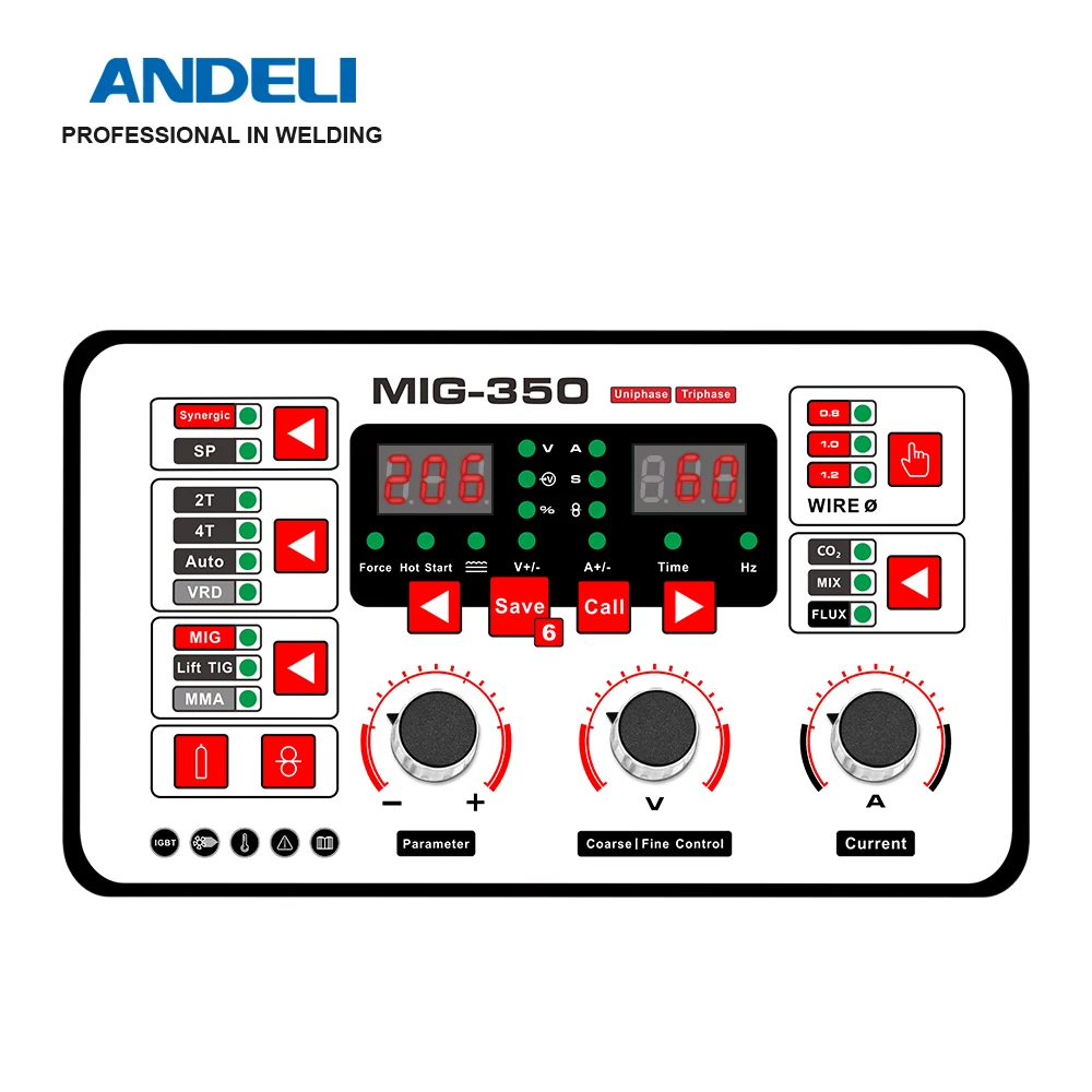 Сварочный аппарат ANDELI MIG 350 220 В/380 В сварочный MIG/LIFT TIG/MMA TIG|Приборы для MIG-сварки| |