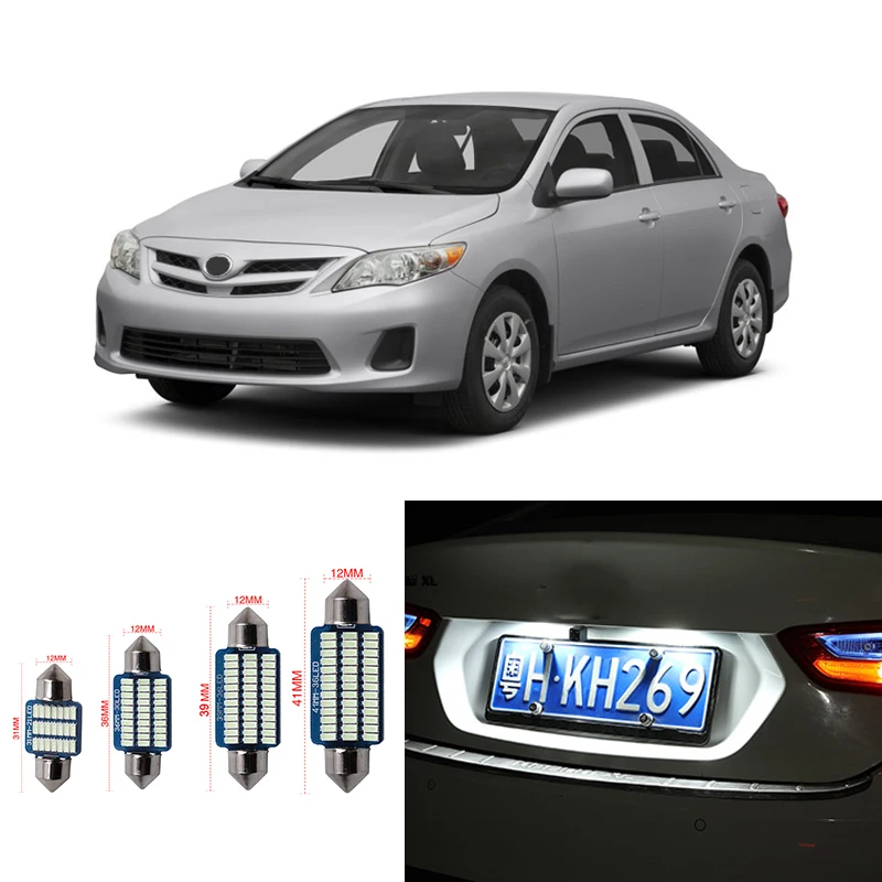 6 шт. автомобиль Подсветка регистрационного номера белый внутренний