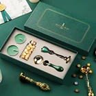 Набор Ретро-коробок с восковыми бусинами, ложкой и штампами, с набором ящиков для хранения, конверт, приглашение, инструменты для рукоделия