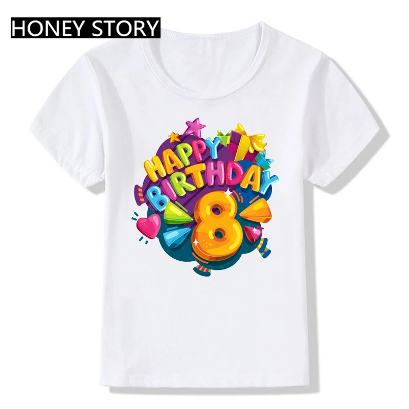 

Kids Summer T Shirt Boys Clothes 8 Years 6 7 3rd Graphic T Shirts for Girls Clothes 4 5th Happy Birthday Children Clothing