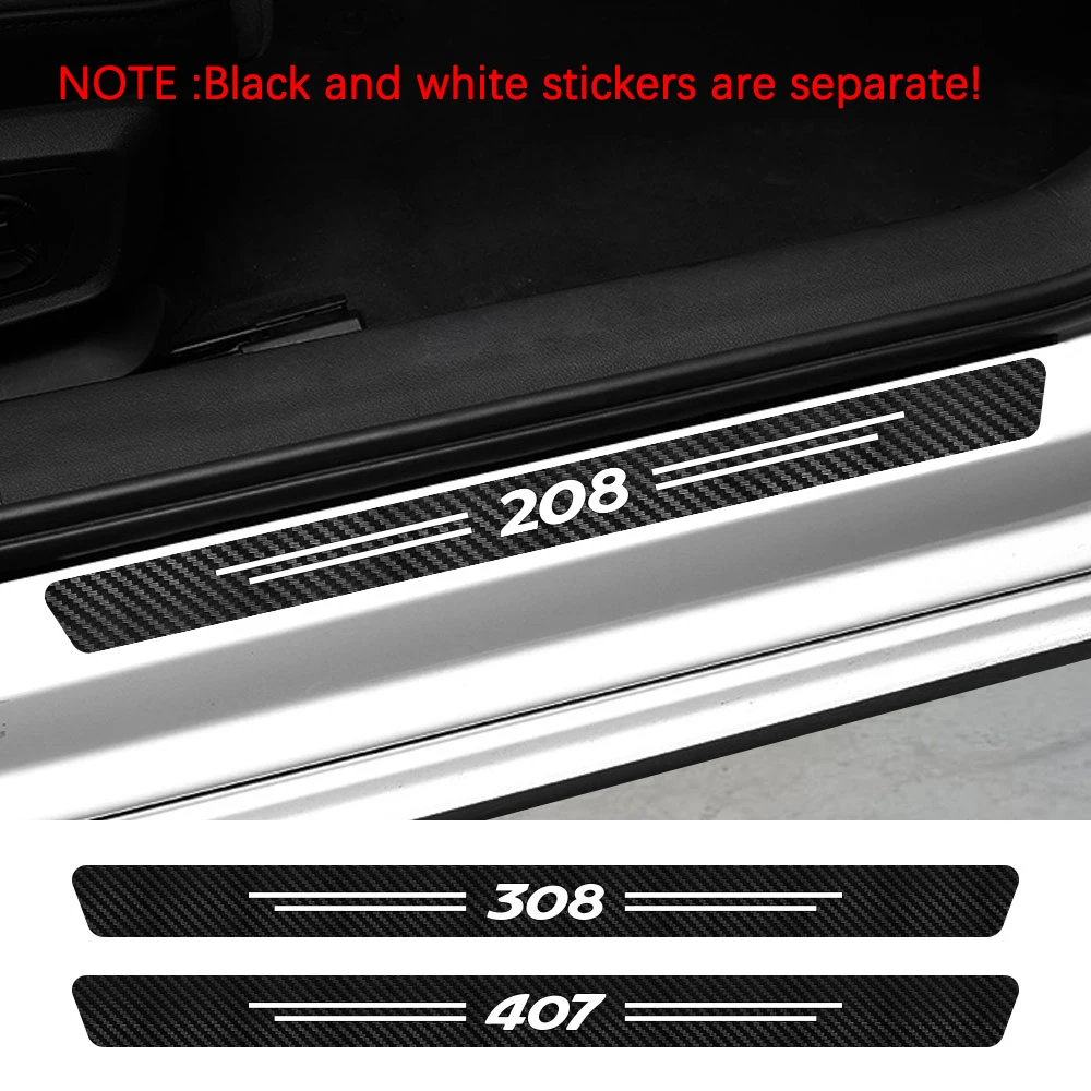 

Fit for Peugeot 107 108 206 207 208 301 306 307 308 407 408 508 2008 3008 5008 Auto Accessories Car Door Sill Threshold Stickers