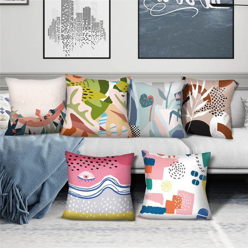 Наволочки Fuwatacchi с абстрактным рисунком листья дерева животные фото наволочки