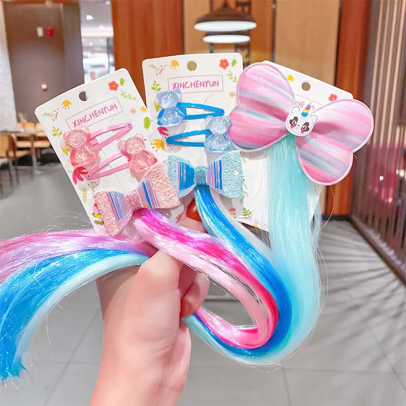 

2021 Sweet Colorful Hairpin Lovely Children Girls Hairclip Kids Cute Barrette Cartoon Extension Braider Rainbow Hair Accessories
