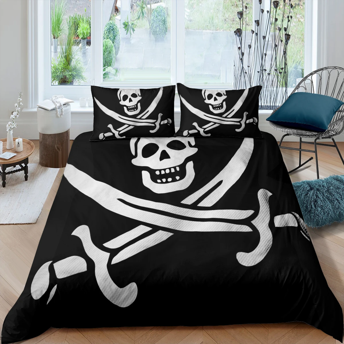 Маленького пирата Постельное белье 3D пиратский корабль пододеяльник наволочка