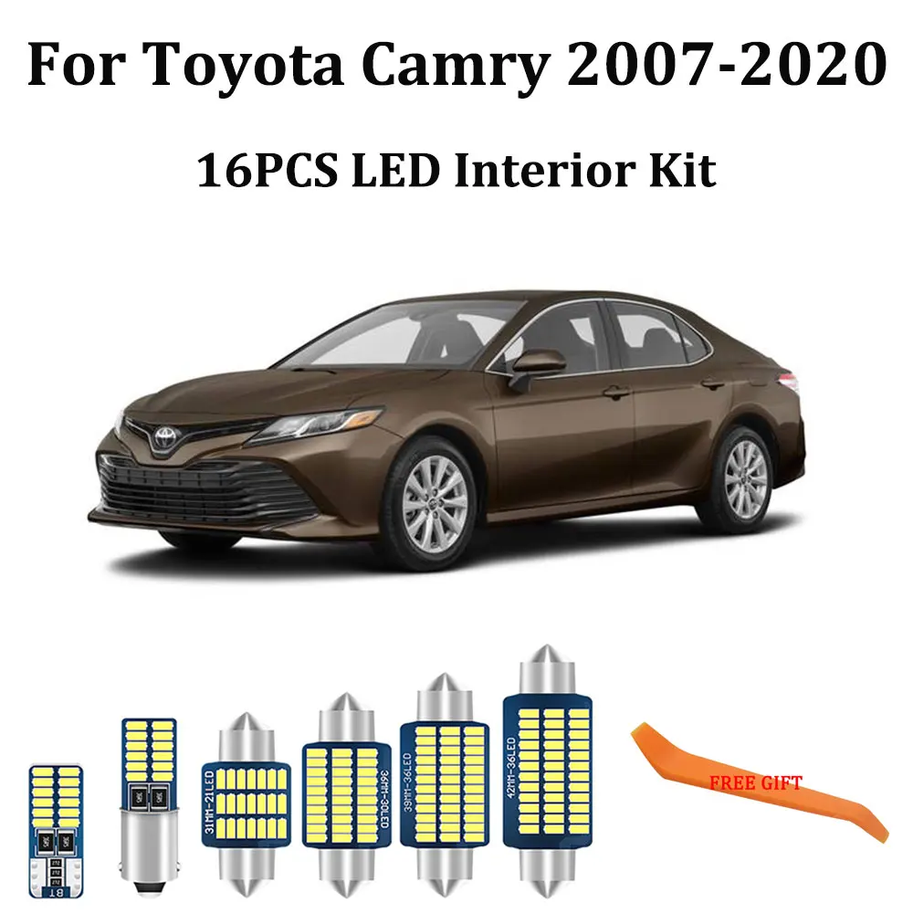 16 шт. белые светодиодные с Canbus салона комплект ламп для Toyota Camry 2007 2019 2020 карты