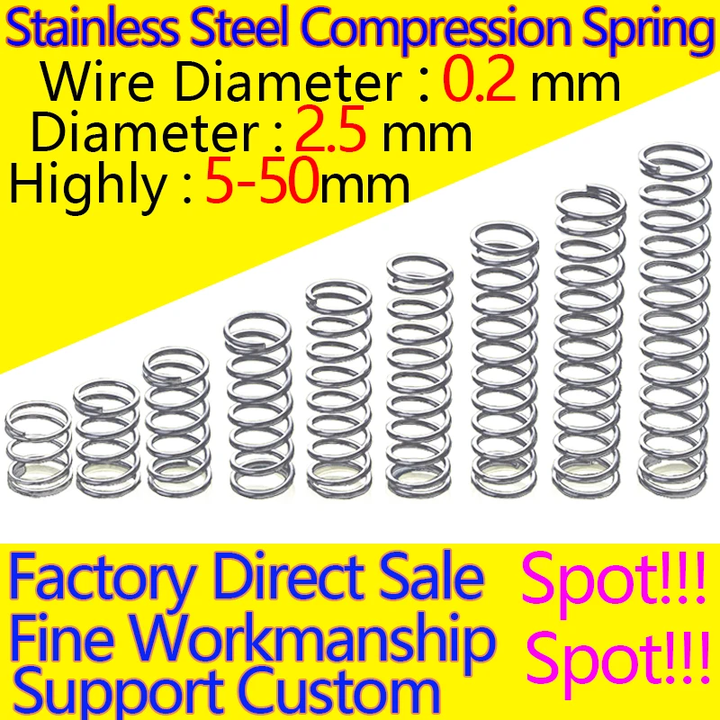 Пружина из нержавеющей стали 304 пружина пружины Y типа диаметром 0 2 мм 5 мм|Пружины|