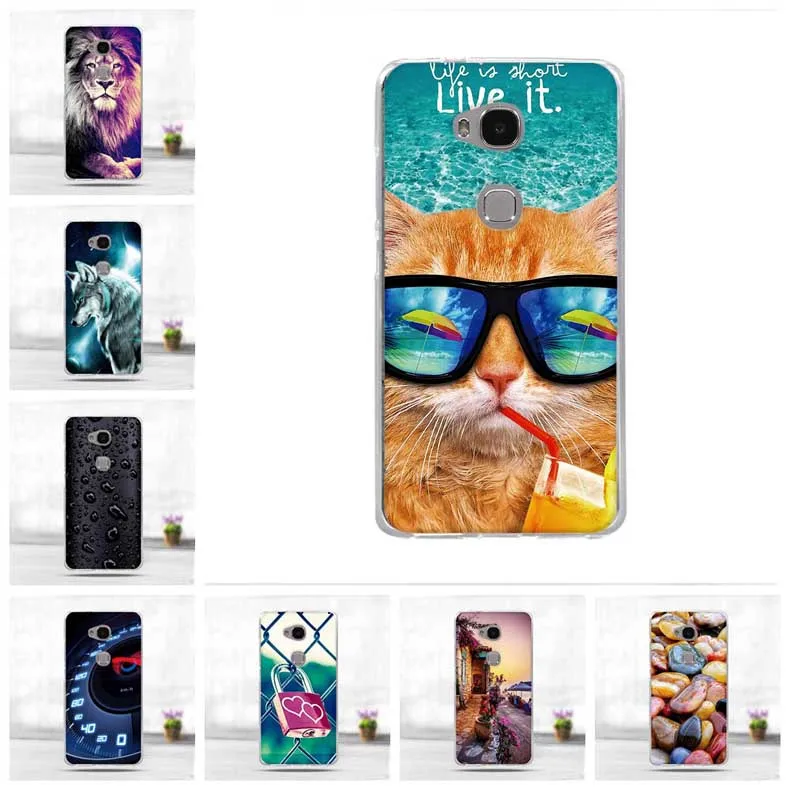 Роскошный 3D Мягкий Силиконовый ТПУ чехол для Huawei Honor 5X GR5 задняя крышка с милыми