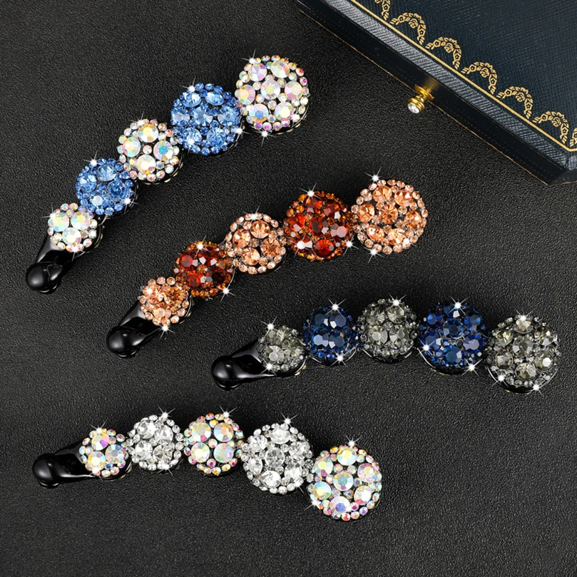 AWAYTR стразы заколка для волос с бананами Винтажная блестящие заколки конским
