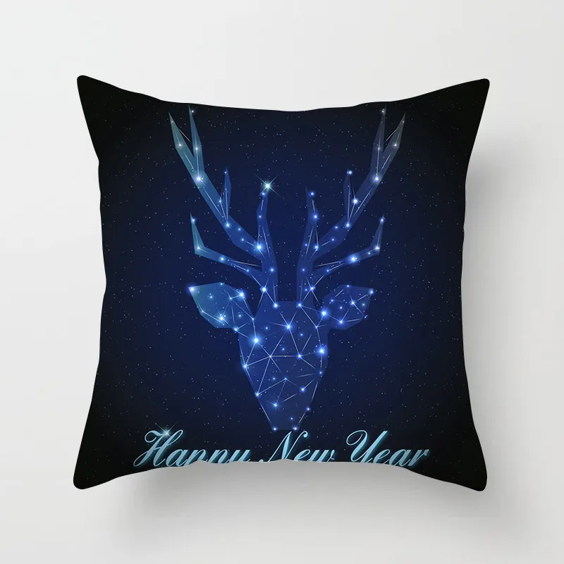 Чехол для диванной подушки 45*45 см с цветочным принтом Fuwatacch Christmas Подушка оленем |