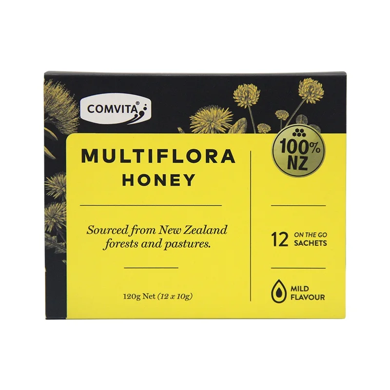 

NewZealand Comvita Multiflora Manuka Honey 10g*12Sachets Supplements for Digestive Health Respiratory System Cough Sooth Throat