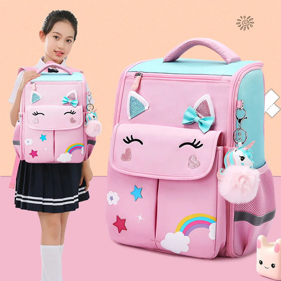 

Cartoon 3D Creative Unicorn Children School Bags Girls Sweet Kids School Backpack Lightweight Waterproof Primary Schoolbags Big