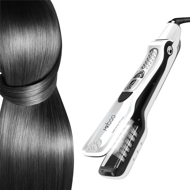 Professional Hair Straightener 2 In 1 Hair Curler with 5 Tempearature Settings Steampod Flat Iron with Dual Voltage 45