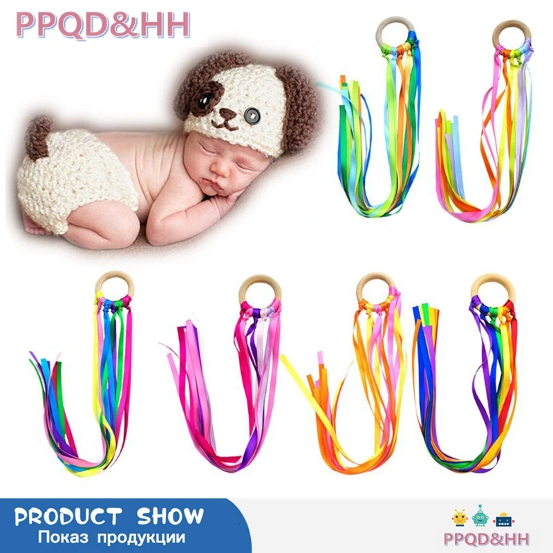 Радужное кольцо из натуральной деревянной ленты игрушки для малышей
