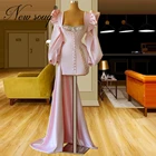 Коктейльные платья с низким вырезом, вечерние платья с арабскими и розовыми бусинами в турецком стиле, модель 2021 года, индивидуальное оформление