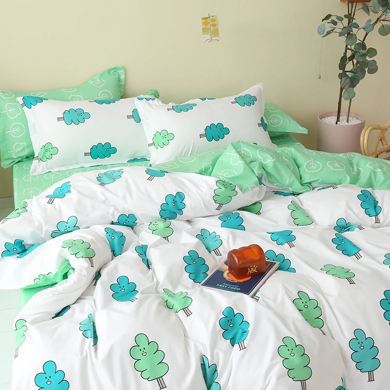 

Cartoon Duvet Cover 3pcs Cute Quilt Cover Pillowcase Girls Bedding Set Queen King Size Comforter Cover Single Double Bedclothes