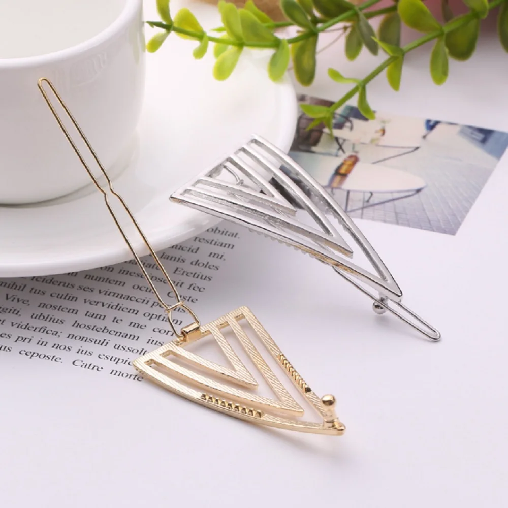 Винтажная заколка для волос геометрической формы модная женская треугольная