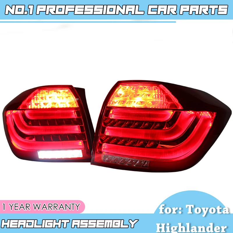 car accessories for Toyota Highlander Taillights 2012 2013 2014 LED Tail Light Rear Lamp DRL+Brake+Park+Signal | Автомобили и