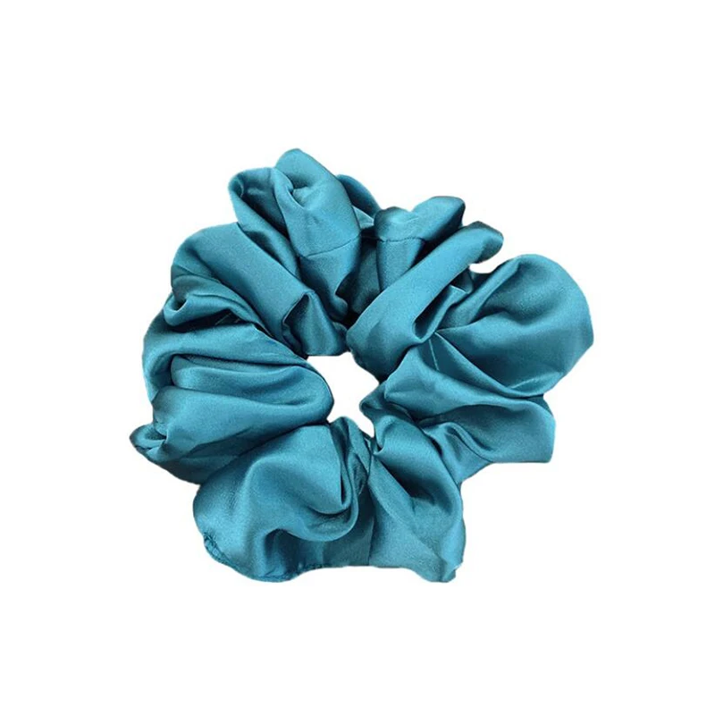 

Big Satin Silk Solid Color Scrunchies Elastic Hair Bands 2021 New Women Girls Hair Accessories Ponytail Holder Hair Ties Rope