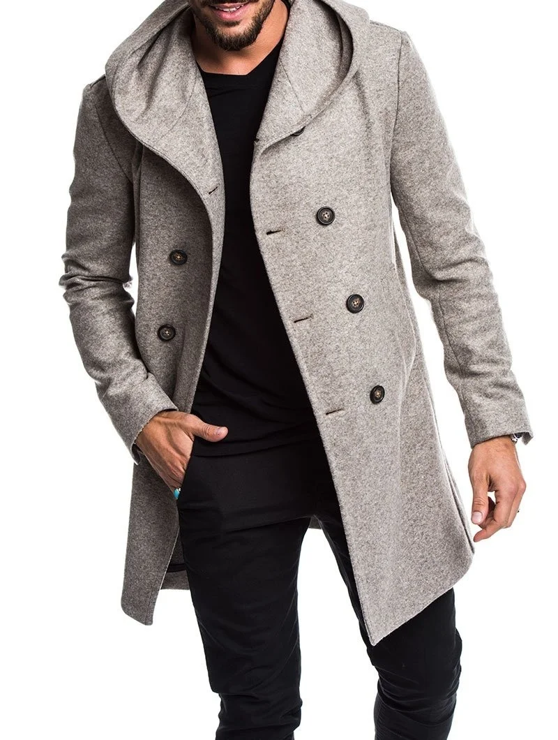ZOGAA 2019 Hot Sale Autumn Winter Men Hooded Wool Coats High Quality Trench Casual British Style Gentles Slim Fit Overcoats | Мужская