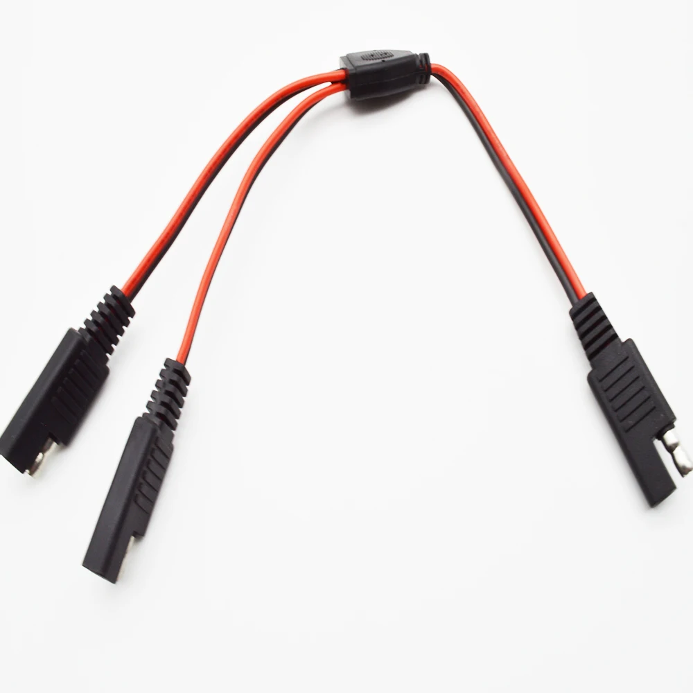 TRIUMPHCABLE 1-24V DIY 1 to 2 SAE Power Extension Cable Adapter Connector Pin Quick Connect Disconnect Plug 18AWG 30cm | Обустройство