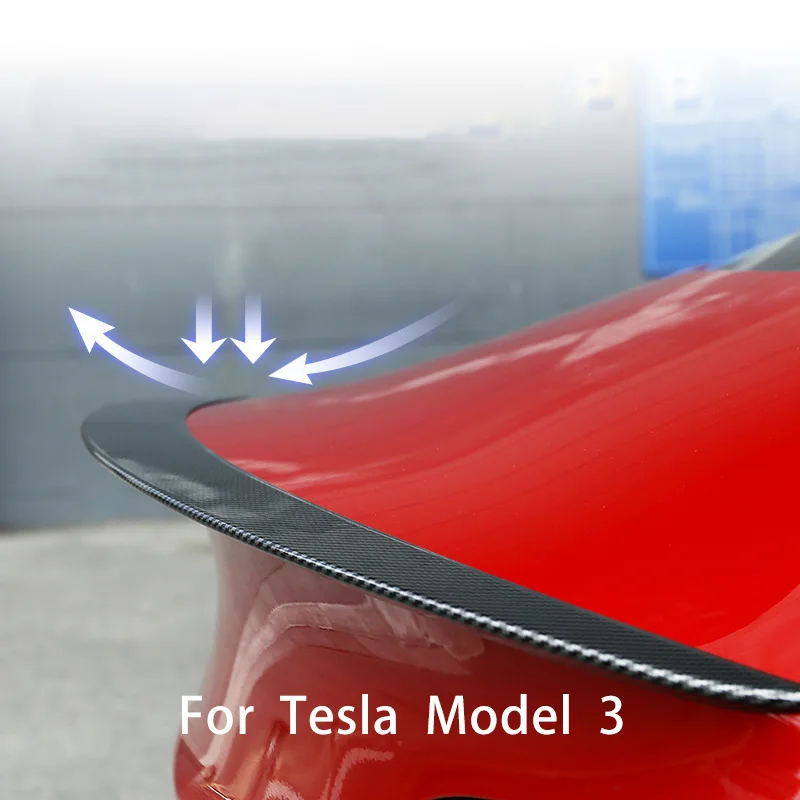 Автомобильный спойлер для Tesla Model 3 2021, автомобильный спойлер из АБС-углеродного волокна, Стайлинг автомобиля, крыло, «сделай сам», автомобильные аксессуары, задний спойлер для багажника Тесла, Прямая поставка - изображение
