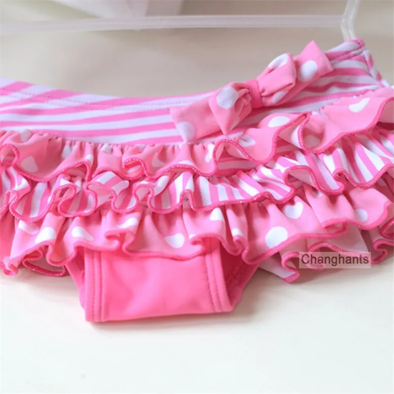 Купальный костюм для девочек из 2 предметов с розовой клетчатой От до 8 лет бантом