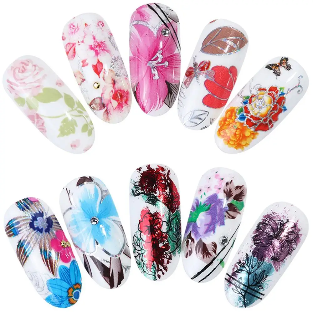 10 шт. голографические переводные наклейки для ногтей|Блестки ногтей| |
