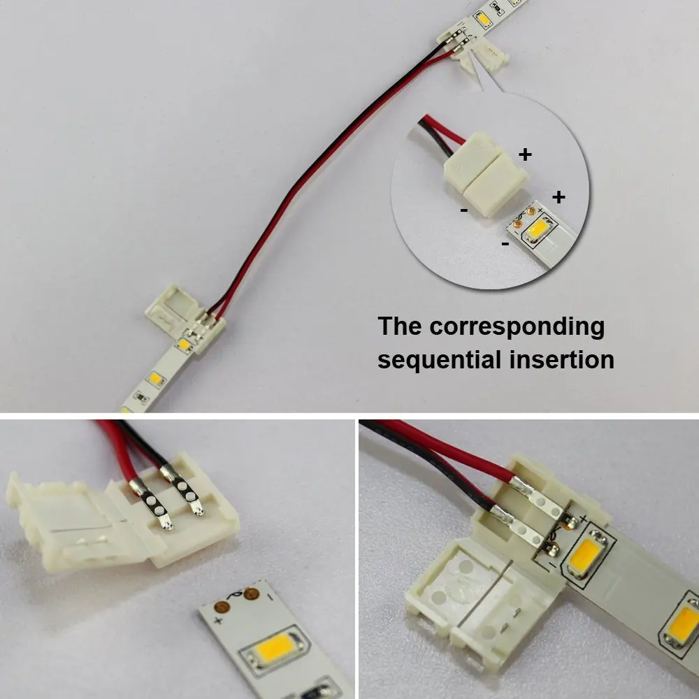 5 шт. 10 мм PCB FPC 2-концевой разъем с кабелем для одного цвета SMD5050/5630 Светодиодная