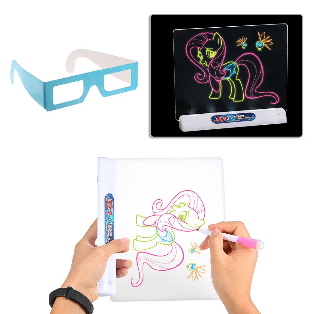 Пластиковая 3D волшебная доска для рисования трехмерная необычная красочная