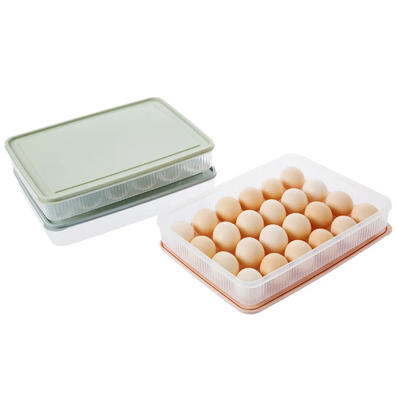 

orange Crisper Plastic Egg Container Case Refrigerator Fresh Storage Boxs Kitchen Tools Portable Wild Picnic Egg Organizer