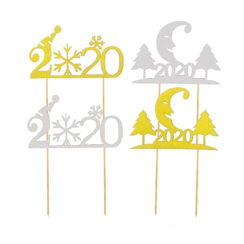 Привет 2020 новый год торт Топпер десерт украшение луна Снежинка День рождения