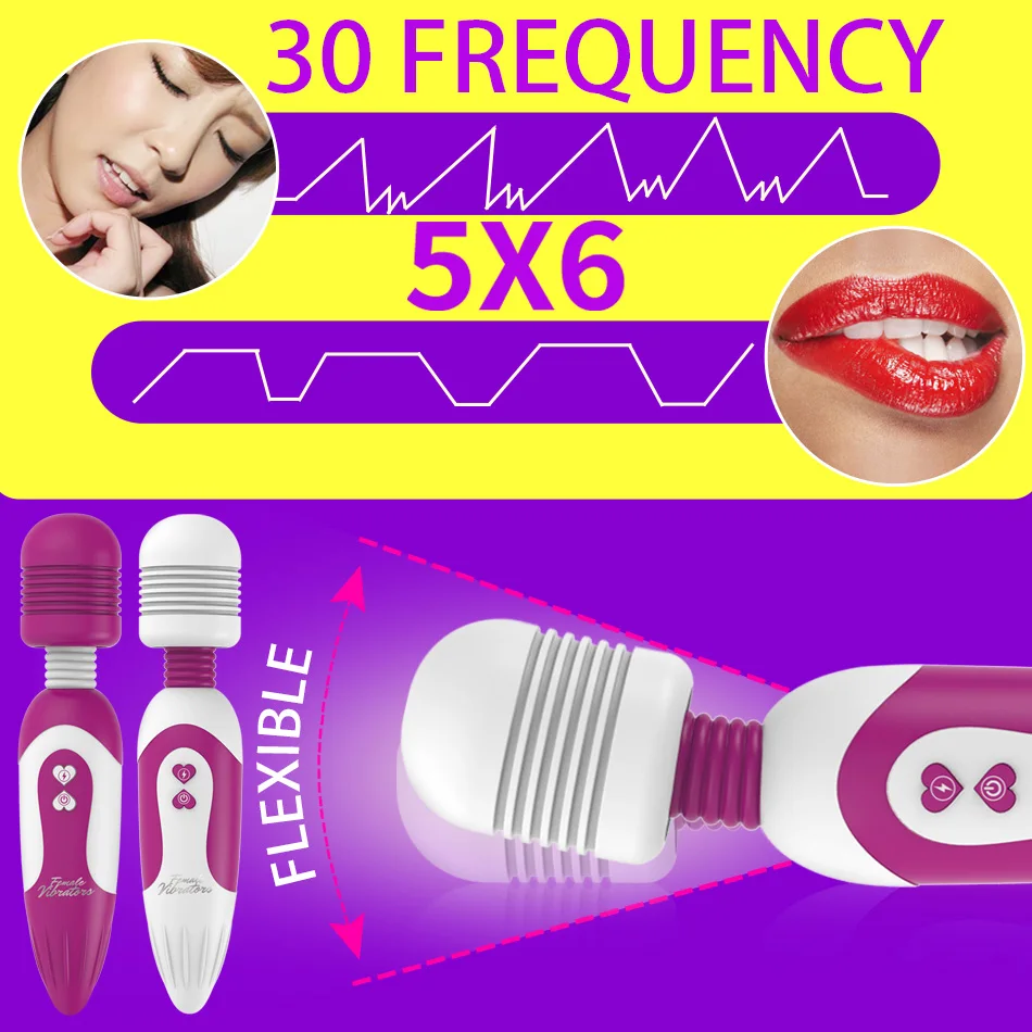 30 скоростей вибратор AV Стимулятор клитора G Spot секс игрушки для женщин взрослые