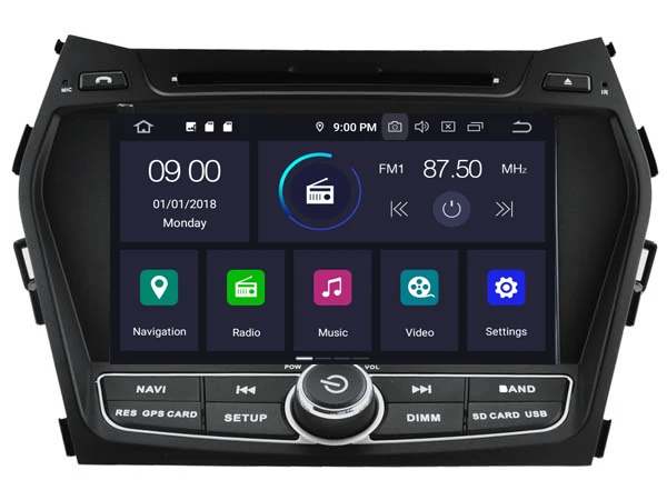 NaweiGe 8 дюймов Android Восьмиядерный 9 0 PX5 4 + 32 ГБ Автомобильный dvd для hyundai IX45/Santafe 2013