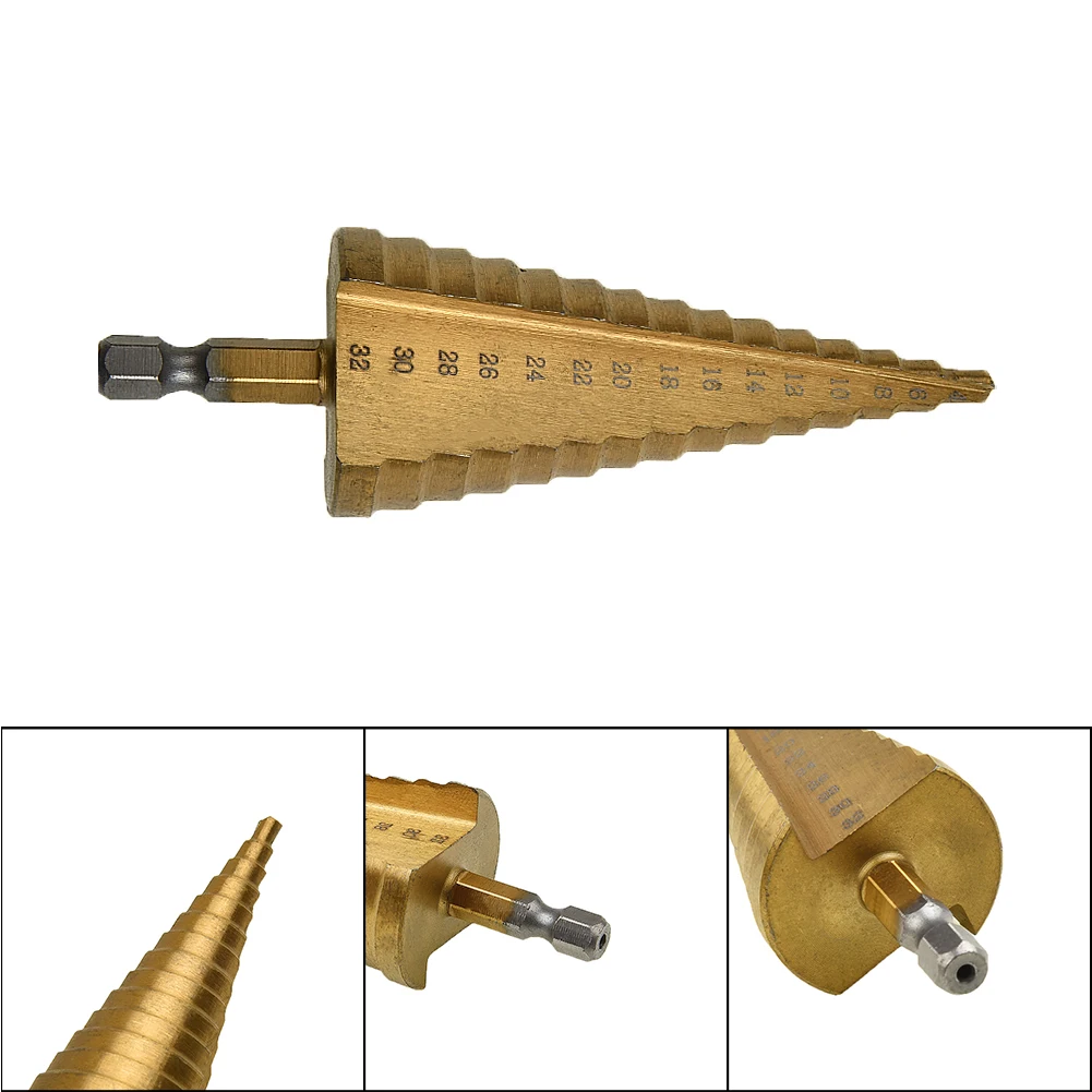 

Attachment HSS Titanium Coating Step Cone Conical Triangle Drill Bit Shank Part Hand And Power Tool Accessories