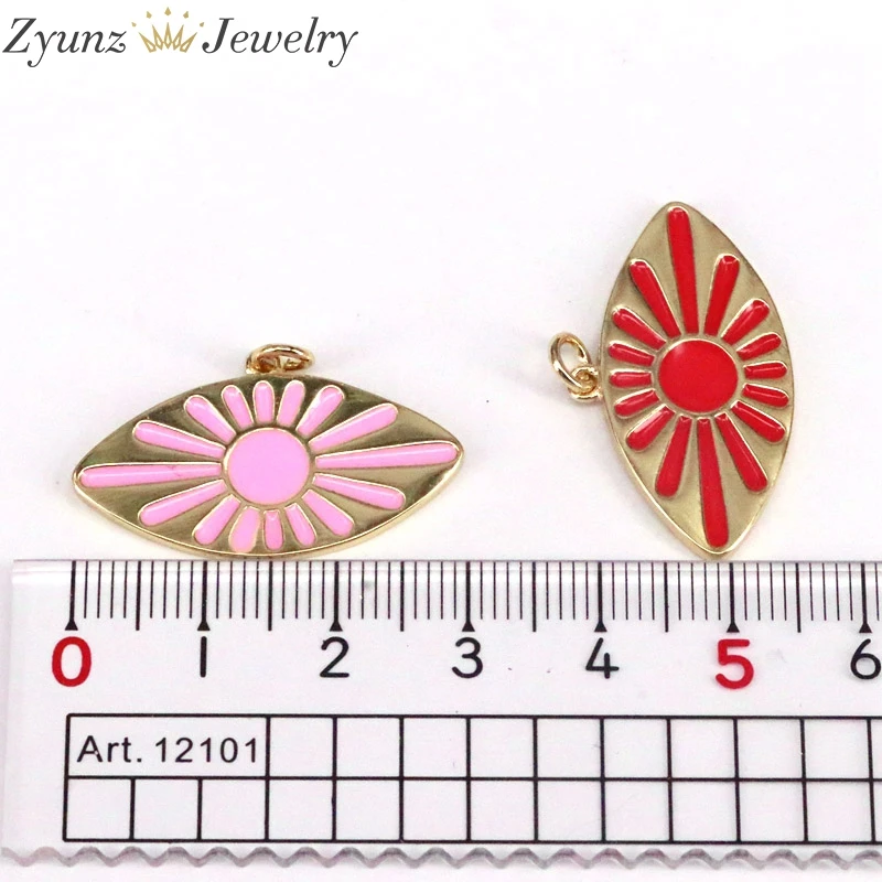 

10PCS, Enamel Flower Charm, Gold Plated Oval Charms Pendants diy Earring Necklace Finding
