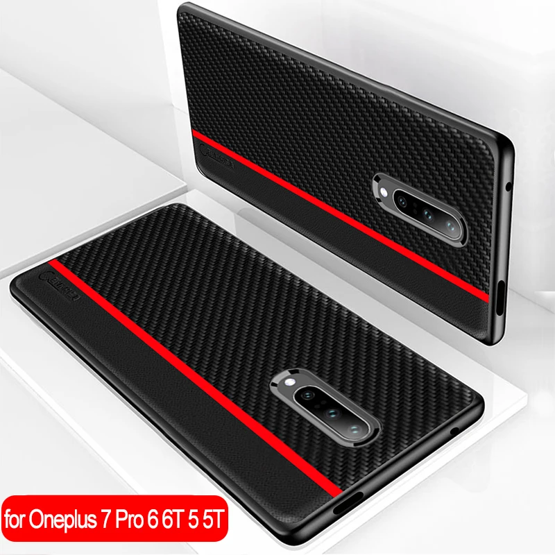 Для Oneplus 7 7T Pro чехол Оригинальное углеродное волокно текстура из искусственной кожи Защитная задняя крышка для Oneplus 7 Pro 6 6t 5 5t чехол Fundas