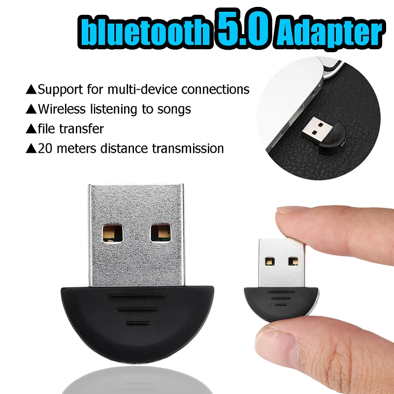 As Shown LEORY Mini USB портативный bluetooth 5,0 аудио передатчик приемник адаптер для планшетного компьютера мобильного телефона ТВ ПК автомобильный динамик - Цвет: As Shown