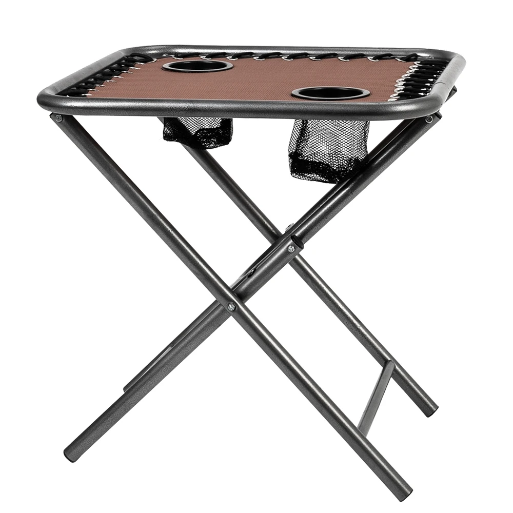 安い 折りたたみ式屋外ビーチチェア,持ち運び可能なカップホルダー,テーブル,家具,茶色,2ユニット