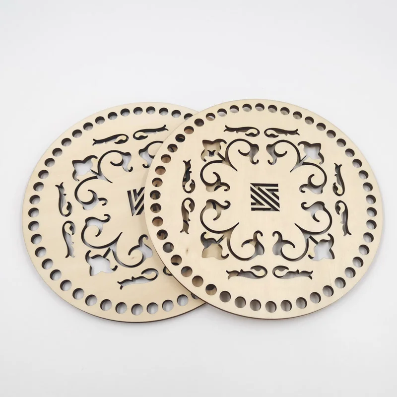 

10pcs Wood Crochet Basket Bottom Base For Woollen Laser Cutting Plywood Basket Bottom Wooden For Crochet Basket