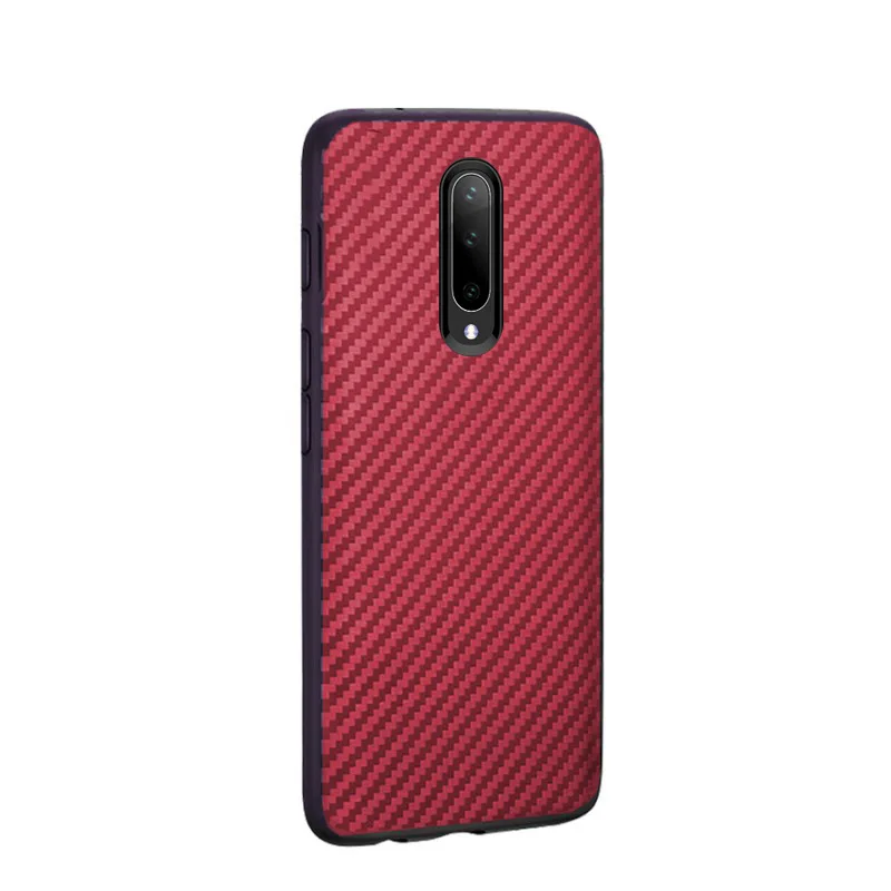 Red Нейлоновый чехол из углеродного волокна для Oneplus 7T Pro 7T 7 Pro 7 6T 6 чехол противоударный мягкий матовый чехол для Oneplus 1+ 7T бампер Funda - Цвет: Red