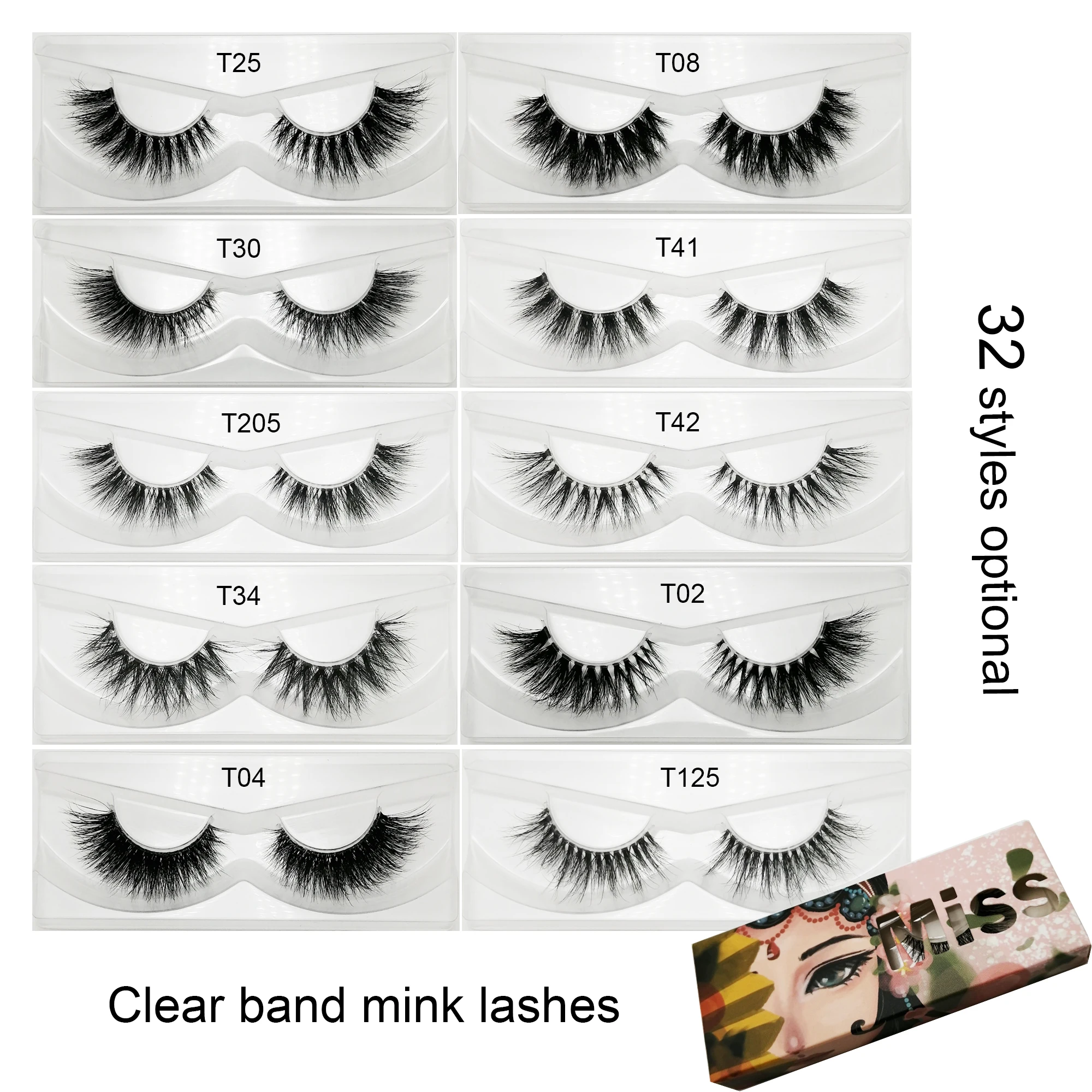 HUISGHAIR 3d натуральные норковые ресницы прозрачные перекрестные прозрачная лента