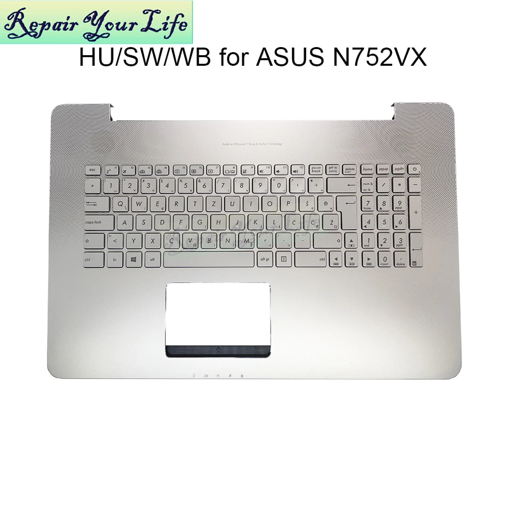 

N752VX Hungary Swiss Croatian notebook pc palmrest keyboard backlight for Asus Vivobook N752 N752V 90NB0AY1-R30130 13N0-T2A0911