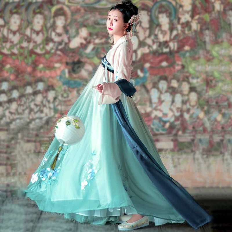 

Fairy Ancient Traditional Hanfu Dress OrientalCostumes Women Tang Dynasty Folk Dance Wear Princess National Clothing DN6374