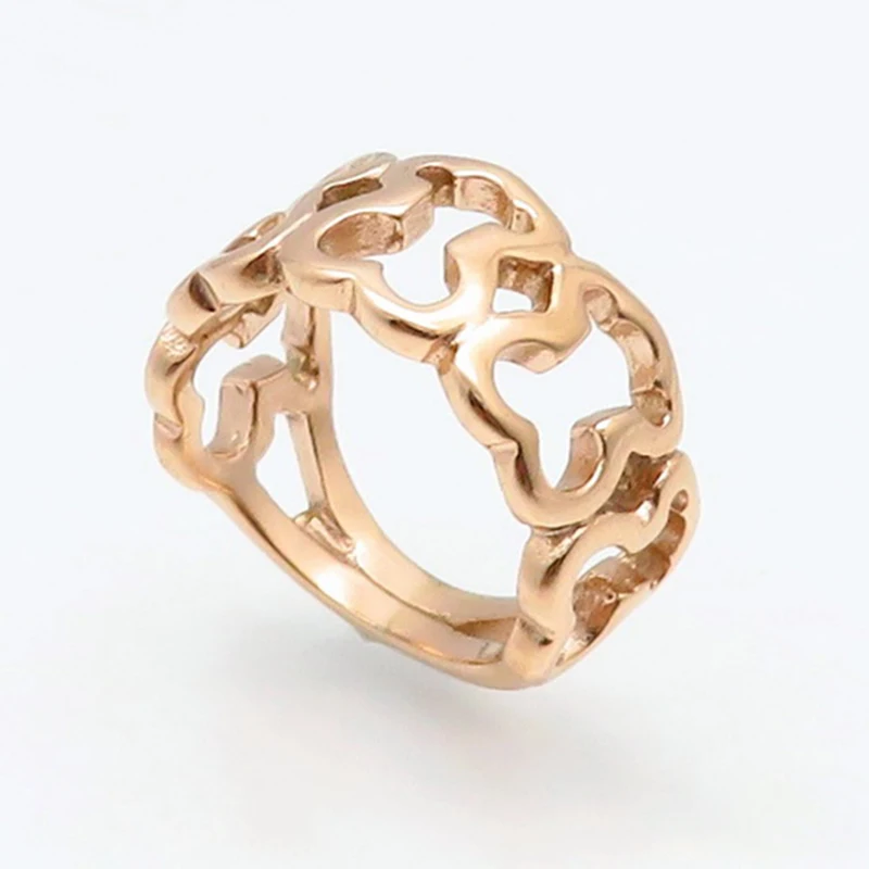 Розовое золото милое кольцо с рисунком медведя из мультфильма Серебряные